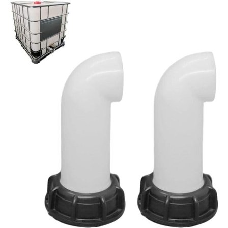 2 stk. Vandtank Tudventil, Vandtankventil, 60 mm IBC Vandtankadapter, til Død IBC Tank (Hvid)