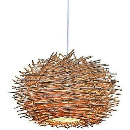 Rotting Pendellampe, Justerbar Fuglerede Lysekrone, Loftslampe til Spisestue, Soveværelse 300 x 170 mm