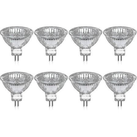 8-pak halogenpærer Gu5.3 Mr16 35w 12v Dæmpbar - varm hvid 2800k, 400 lumen, sokkel Jz [DB][mo]