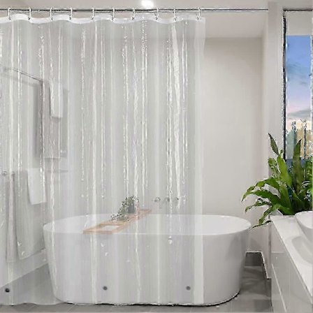 Ekstra Langt Ekstra Bredt Dusjforheng 200x240cm, Dusjforheng med Magnetisk A-W szsh02