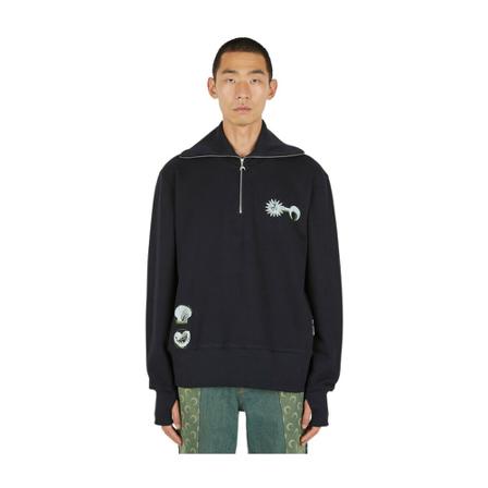 Marine Serre, Sweatshirts & Hoodies Zwart, unisex, Maat:M