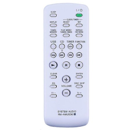 Fjernbetjening til Sony Mini Hi-Fi System Controller RM-AMU006 Erstatningsfjernbetjening FST-ZUX9 LBT-ZUX9 MHC-EX9
