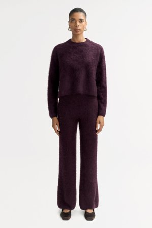 Soft Goat - Brushed pants - Women cashmere pants - XL - Midnight Plum