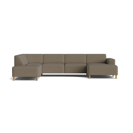 Seam U-Form Sofa, rechts, Aurora Braun, modernes Design, bequeme Polsterung mit Nozag-Federn, großzügige Wohnlandschaft für das Wohnzimmer.