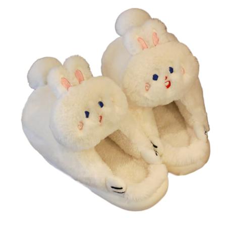 Unisex Tecknad Söt Closed Toe Plysch Tofflor Furry House Skor