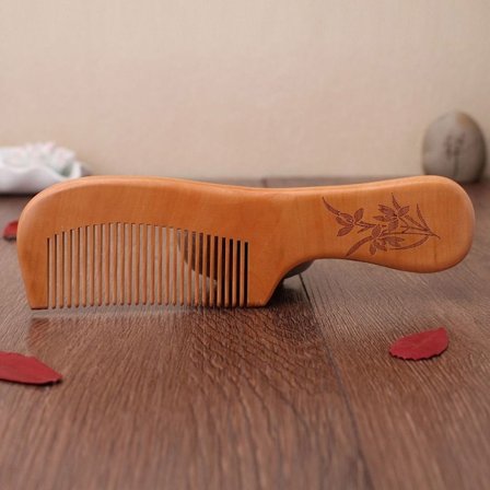 2st Peach Wood Comb Fine Tooth Comb 8 8