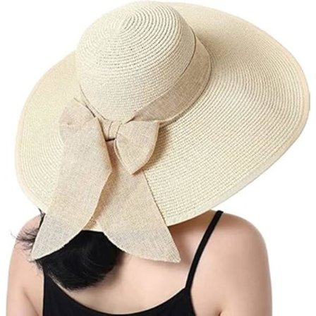 Naisten leveälierinen, taitettava olkihattu, kesähattu rannalle UV UPF 50+