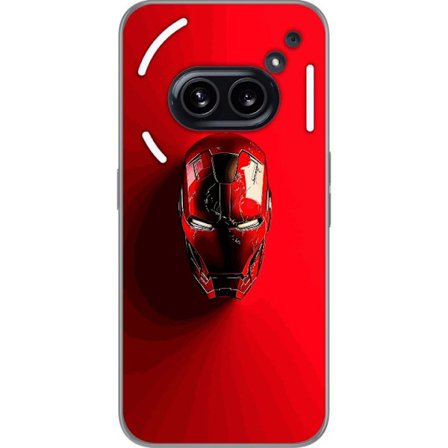 Kompatibelt Mobilskal till Nothing Phone (2a) Marvel Iron Man mask poster Avengers Tony Stark röd hjälm superhero retro comic fanart design konst