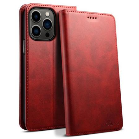 Suteni Iphone 14 Pro Plånboksfodral Magnetic Kickstand - Röd