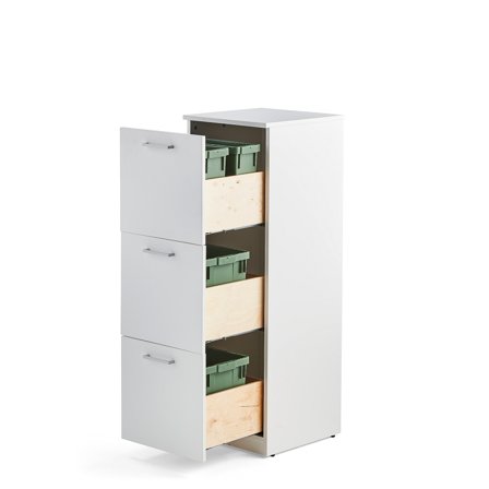 Abfallsortiereinheit FAHRENHEIT mit 3 Schubladen, 2x21L Boxen, 2x10L Boxen, weiß