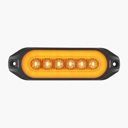 Sidomarkering med orange positionljus och orange blixtljus