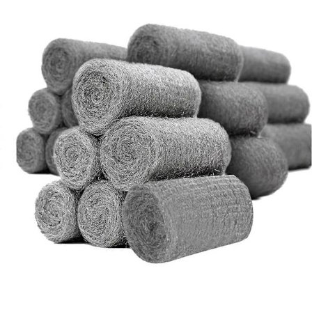 24-pakning Stålull for Musekontroll Wire Ull Musegrad for Rengjøring og Tetting av Små Hull Fin Wire Ull Rotter Rull