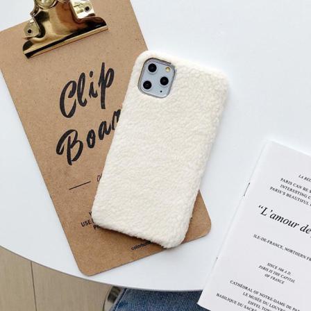 Iphone11 Pro Max Skal Teddy Material Fluffigt Mjukt Stickat White One Size