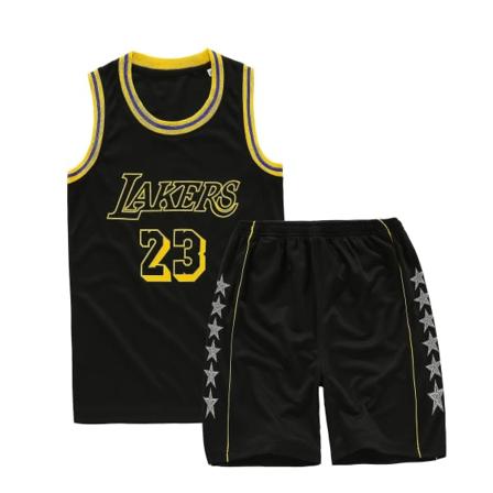 IC Lakers #23 Lebron James Jersey Nr. 23 Basket Uniformsett Barn V Y V Svart M (130-140cm)