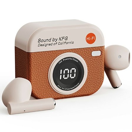 Retrokamerasuunnittelu Bluetooth-kuulokkeet Melua vaimentavat korvakuulokkeet - ruskea