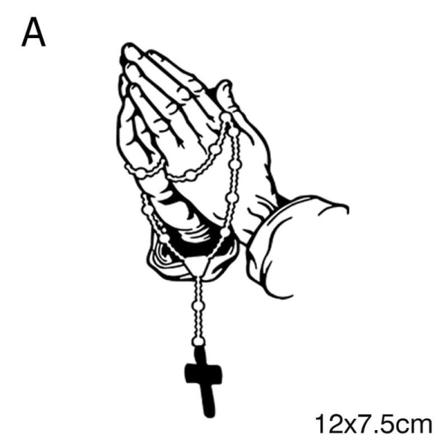 Aofin 2 St/ Set Hands Praying Pearl Jesus Car Sticker, Personali