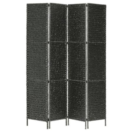 Vidaxl Rumsavdelare 4-paneler Vattenhyacint 154x160 Cm Svart Svart