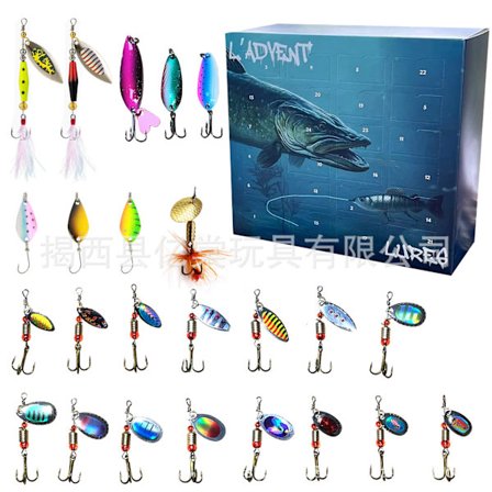 25-26Uusi kalastussetti joulukalenteri yllätyslaatikko luova kalastuksen harrastajien joululahjasetti