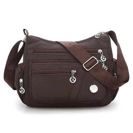 Vandtæt nylon mode dame enkelt skuldertaske - Perfet Brown