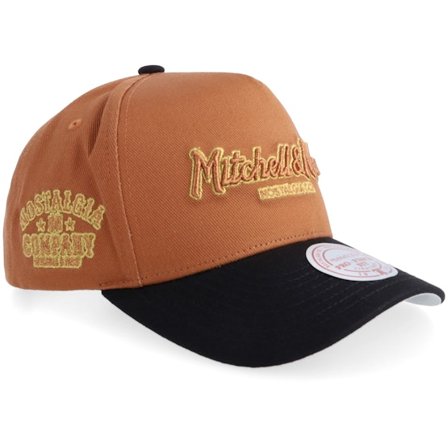 Mitchell & Ness - Nostalgia Pro Crown Own Brand Burnt Orange/Black A-frame Adjustable Adjustable Orange Cap - @ Hatstore