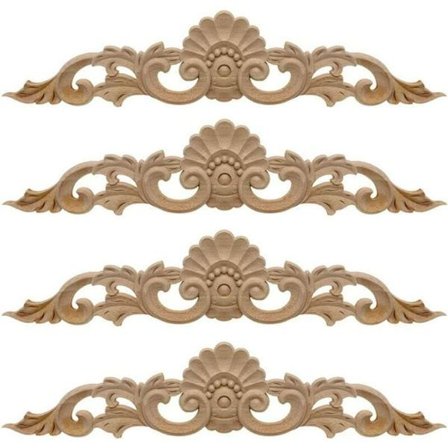 Dekorativ trelist, 4 stk, dekorativ treapplikasjon, treskulptur, dekorasjon