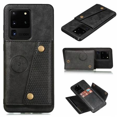 Samsung Galaxy S20 Ultra - Genomtänkt Skal med Kortfack Svart
