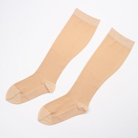 (3 par) Kompressionsstrumpor för män och kvinnor Cirkulation 20-30 mmHg Kompression Förhindrar svullnad Smärta Ödem - Beige, XL