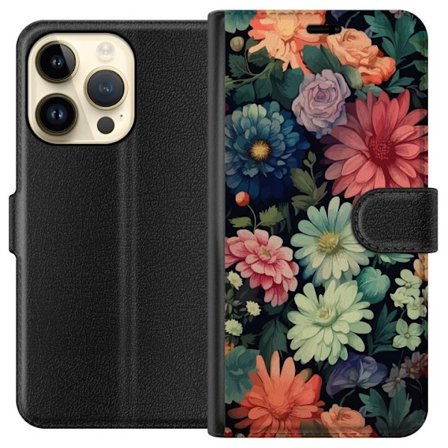 Kompatibel Tegnebogsetui til Apple Apple iPhone 14 Pro Blomster