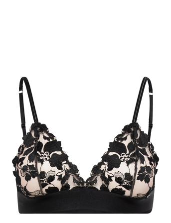 Bra Line Embroidery Bralett Black Lindex