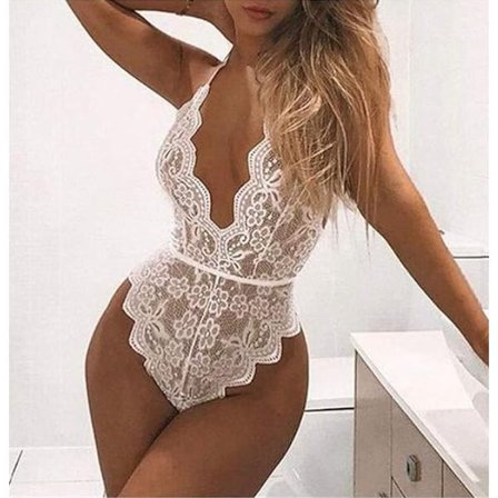 Go Go Gadget - Bodystocking - Sexiga Underkläder - Body - Sexig Kropp - Vit - Spets - Spets - Underkläder