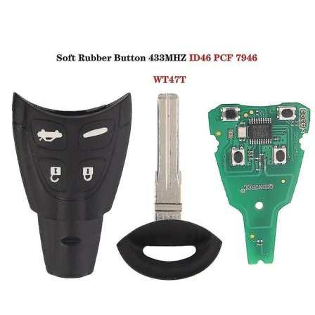 434mhz Smart Fjärrkontroll Bilnyckel Fob för Saab 93 95 9-3 9-5 2003-2010 Ltqsaam433tx Id46 Chip Ersättning Mjukt Skal Skal med blad