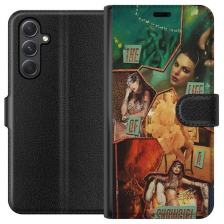Kompatibelt Plånboksfodral till Samsung Samsung Galaxy A35 Taylor Swift Livet som Showgirl - Gyllene Showgirl med Hatt och Glamour