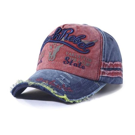 Broderi Baseball Caps Distressed Faded Cap WINE RED
