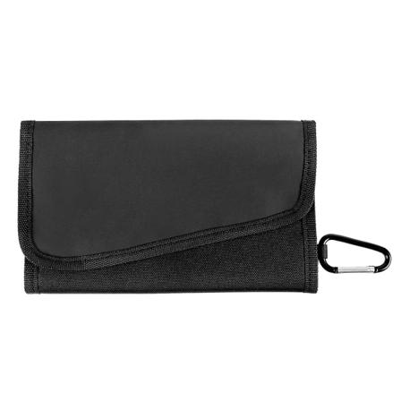 Förvaringsplånbok för fiskedrag Vattentät betesväska Fiskeredskapsväska med karbinhake Mjukt case svart