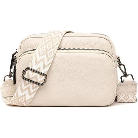 Crossbody tasker til kvinder - Læderhåndtasker og skuldertasker med justerbar bred rem Kamera Cross Body taske til rejser, shopping, arbejde, 