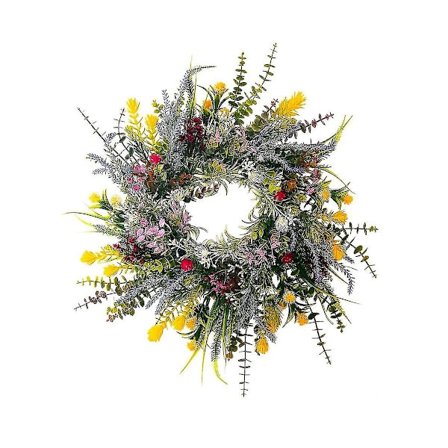 Kevätseppeleet etuovelle 18 tuumaa ulkona Tervetuloa Kesäkukat Säältä suojattu vihreys Kaikki vuodenajat