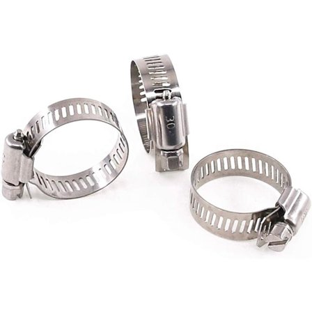 Slangklämma Klämmor 13-19mm Justerbar 304 Rostfritt Stål Slangklämmor Vattenslang Skruvar för Familjevattenslang, Bränslerör, Bilslangklämmor 20PCS