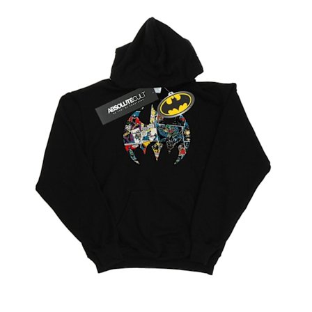 DC Comics Boys Batman Comic Book Logo Hoodie 12-13 år Svart