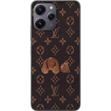 Yhteensopiva Puhelinkuori Xiaomi Xiaomi Redmi 12 Ylellinen monogrammikuvio rikkinäisellä nalletaustalla pimeässä muotiestetiikassa