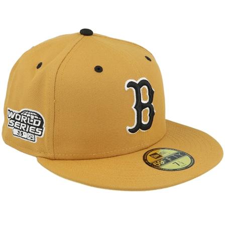 New Era - MLB Beige fitted Caps - Boston Red Sox Lemon Cheesecake 59FIFTY 2004 World Series Panama Tan/Black/Yellow Fitted @ Hatstore