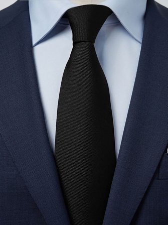 John Henric Men's Schwarze Krawatte Size 8