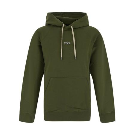 14 Bros, Embossed Logo Hoodie Zielony, Mężczyzna, Rozmiar: L