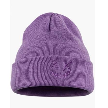 Stickad Cap Broderad Herrmössa, Lila