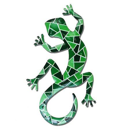 Gecko-anheng mosaikk antirust jern firfirsle vegg skulptur dyr miniatyr hjem dekor