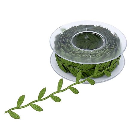 15m spetskant hantverk blad rotting girlang band DIY blad dekorativt band (grön)