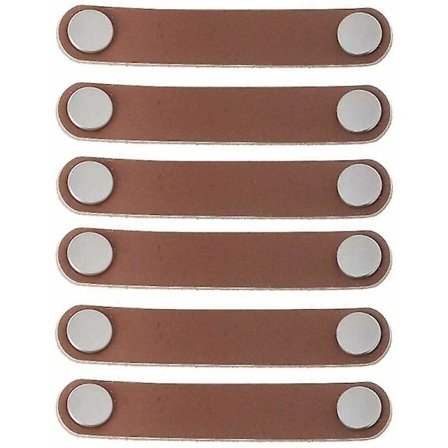 6-delt læderhåndtag til skabe 96mm moderne stil læderdør