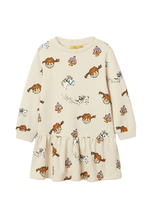 PIPPI Pippi-klänning i ekologisk bomull PYSSLA Klänningar Vit 110/116