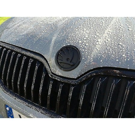 Svart 90mm Emblem Märke 3m Självhäftande Fram Bak Huv Motorhuv För Skoda Modeller