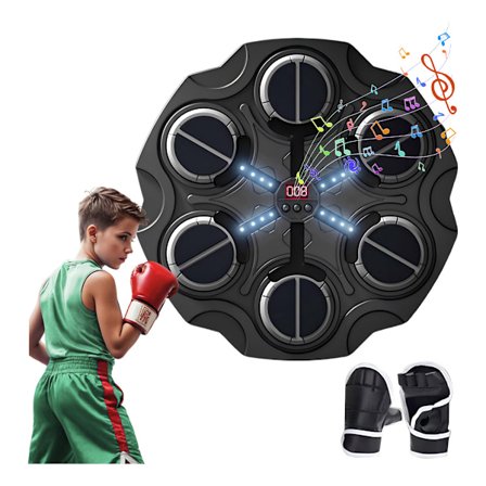Smart Musik Boxningsmaskin med Boxningshandskar För Pojkar Flickor, Väggmonterad Punching Träningsutrustning Hem/Kontor