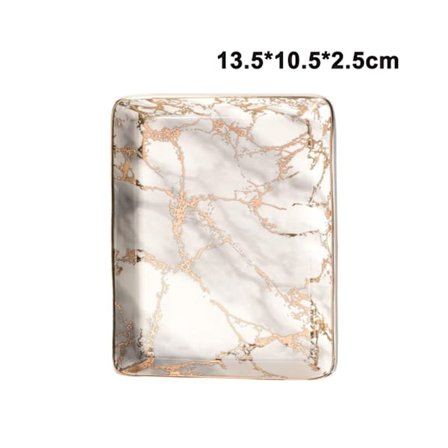 Smykketray, Marmor Keramisk Håndtak, Keramisk Smykkeplate, Smykkebolle, Sminkebrett Organizer, Oppbevaringsrom Organizer